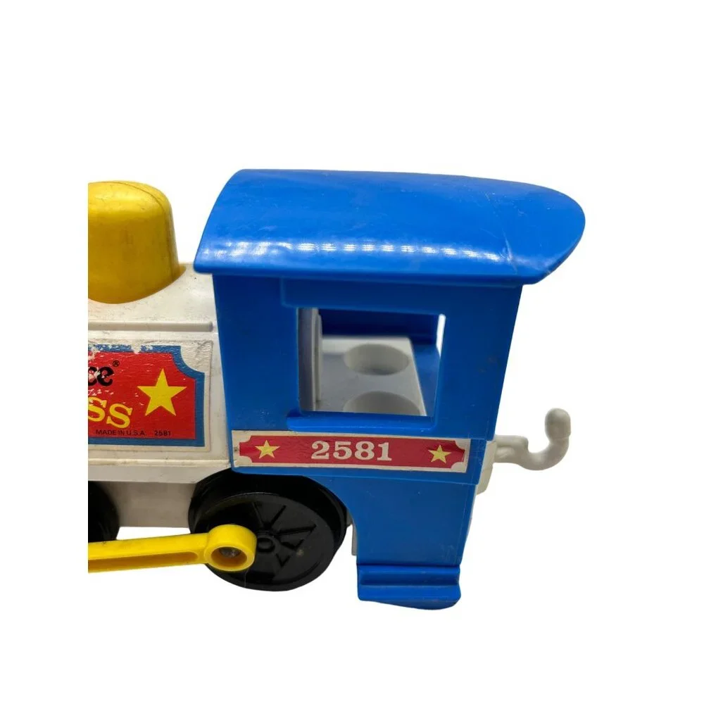 Vtg 1986 Fisher Price Circus Express Train 2581 Whistle Sound Engine‎ Pull Toy